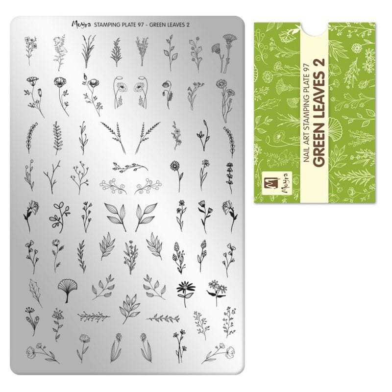 Moyra stamping plate 97 green leaves